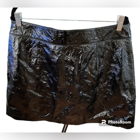 NWT 7 For All Mankind Leather Mini Button Down Skirt Front Pockets Size XL - Picture 5 of 16